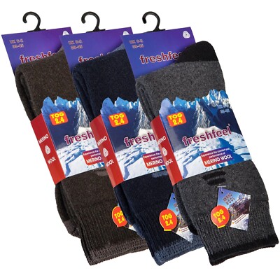 Herren Merinowolle Socken warm Winter 2,4 Tog Wandern Arbeit Stiefel gepolstert UK 6-11