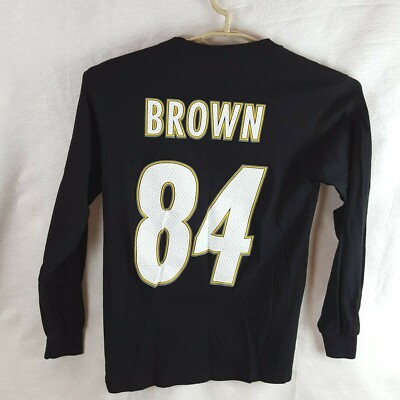 Antonio Brown Pittsburgh Steelers #84 Long Sleeve T-Shirt Men's Size S  Majestic