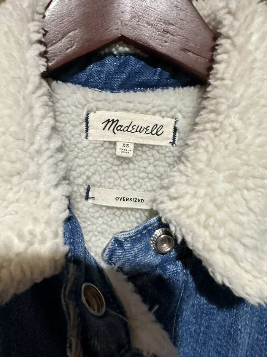 Madewell Women's XS Denim Jean Jacket Sherpa-Lined Trucker