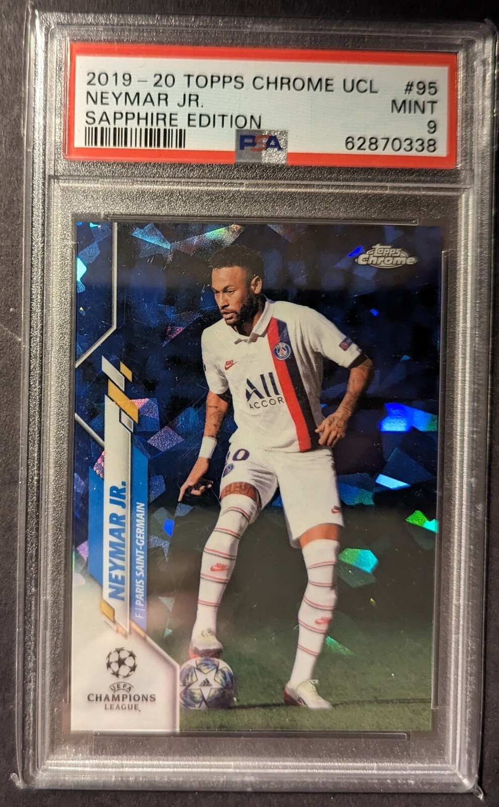 2019-20 Topps Chrome UCL Neymar Jr. Sapphire Edition #95 PSA 10 Gem Mint