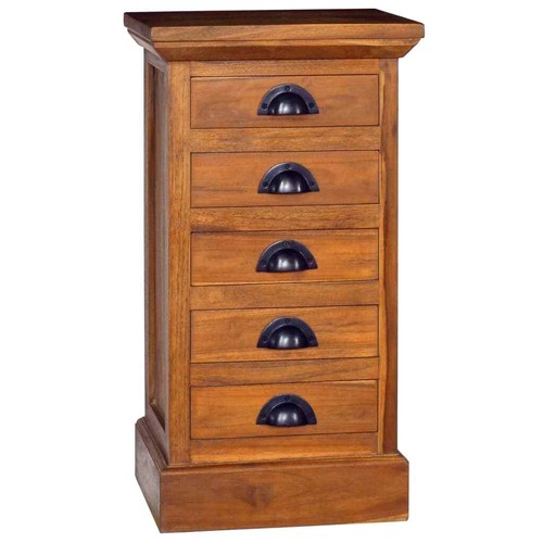 Side Cabinet Sideboard Storage Cupboard Wooden Drawer Organiser Solid Teak Wood - Picture 2 of 9
