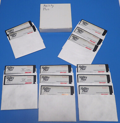 ABILITY PLUS VERSION 1.0 FLOPPY DISKS SET - TUTORIAL PRESENTATION SYSTEM 1, 2, 3