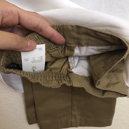 CHEROKEE Boys 4T Uniform Set White Polo Shirt + Tan Pants 2-piece NWT - Picture 9 of 13