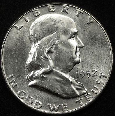 1952-p  Franklin Half. 100% Fully Separated Bell Lines. Nice B.U. (Inventory-D)