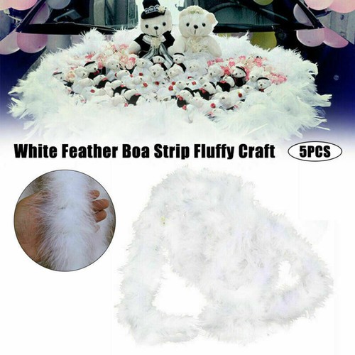 Produktbild von Feder Girlande Weiß 10x2M Weihnachtsbaum Feder Boa Streifen Band Hochzeit Girlande Schnee Federboa Rot