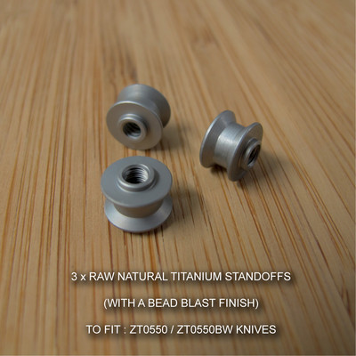 Zero Tolerance ZT0550 ZT 550 Knife MATT Non-Reflective Custom Titanium Standoffs