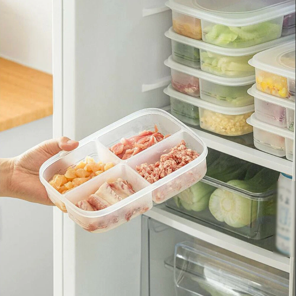 Reusable 4-Compartment Bento Snack Box for Travel & Lunch