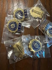 lapel pin Detectives Endowment Association DEA blue enamel gold color zinc alloy