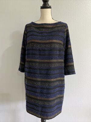 Zara Basic Shift Dress Navy Black Sparlke Gold Stripe Sz XL | eBay Zara Basic Shift Dress Navy Black Sparlke Gold Stripe Sz XL | eBay