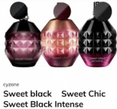 Sweet Black, Sweet Black Intense & Sweet Chic by Cyzone 1.7oz Each All 3!