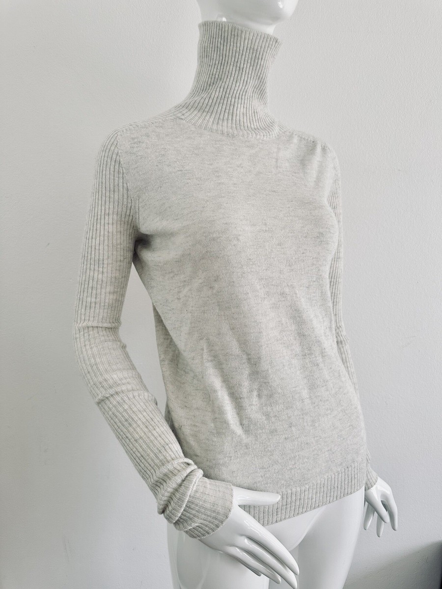 Bassike Sweater Jumper Slim Rib Turtleneck Cashmere Knit Wool Écru