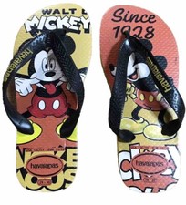 DISNEY Mickey Mouse Flip Flops Kids Youth 13C 1Y Beach Sandals NEW