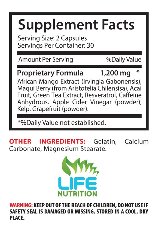 Fat Burner For Men - African Mango Lean Extract 1200 - Burning Calories Pills 6B - Image 2 of 4