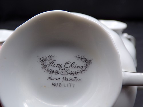 3 Sets Vintage Fine China Nobility Japan Cup & Saucers Scalloped Silver Edge F25 - Picture 7 of 11