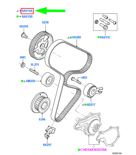 FORD FIESTA MK5 TIMING BELT KIT 1348648 2S6Q8A615AB ORIGINAL for sale