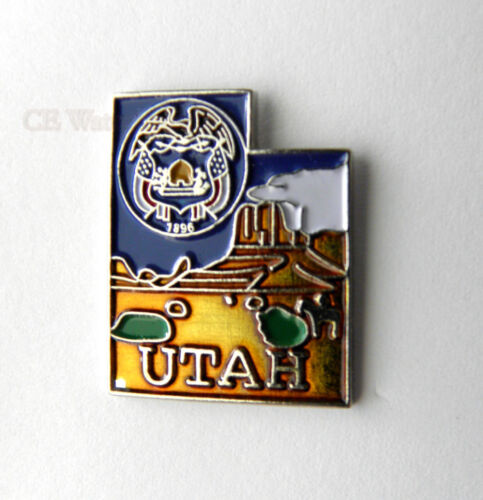 UNITED STATES UTAH STATE NAME MAP LAPEL PIN BADGE 1 INCH - Picture 1 of 1