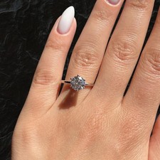 Diamond Engagement Ring 18k White Gold IGI Lab Grown 1.50 Ct Round Cut Size 5