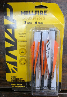 New Archery Products Hellfire Quikfletch Fletching White/Orange 3" Vane