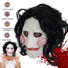 Halloween Saw Jigsaw Killer Maske Cosplay Scary Filmrequisiten Maske Bilden DHL