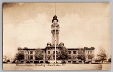 Administration Building Great Lakes Illinois Naval Training c1932  RPPC Postcard