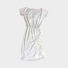 Free People Women's White Long Dress Has Open Back Scrunch Size M
