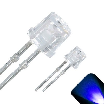 50 x LED 3mm Blue Ultra Bright Flat Top Wide Angle LEDs Light Lamp RC Car T1