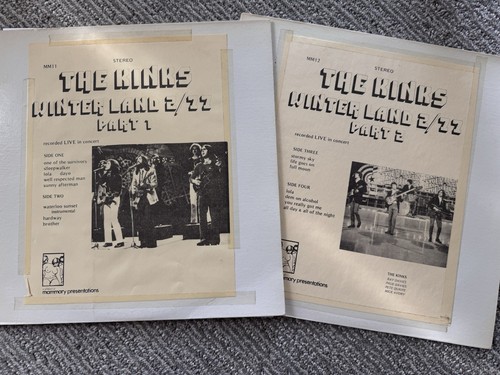 The KINKS Live Winterland 2/77 Part 1-2 set RARE White Label Promo Private Press