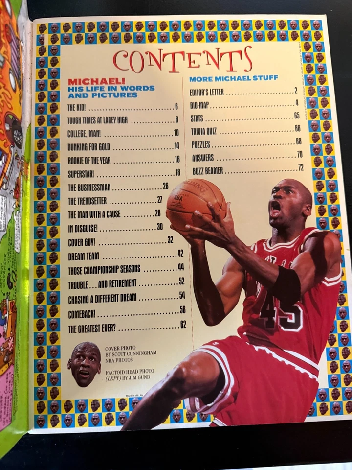 VINTAGE 1995 Michael Jordan Sports Illustrated Kids Collector #45 Bulls w Poster - Imagem 3 de 3