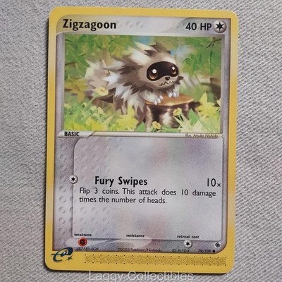 Pokemon Ruby & Sapphire 79/109 Zigzagoon - Common - Damaged