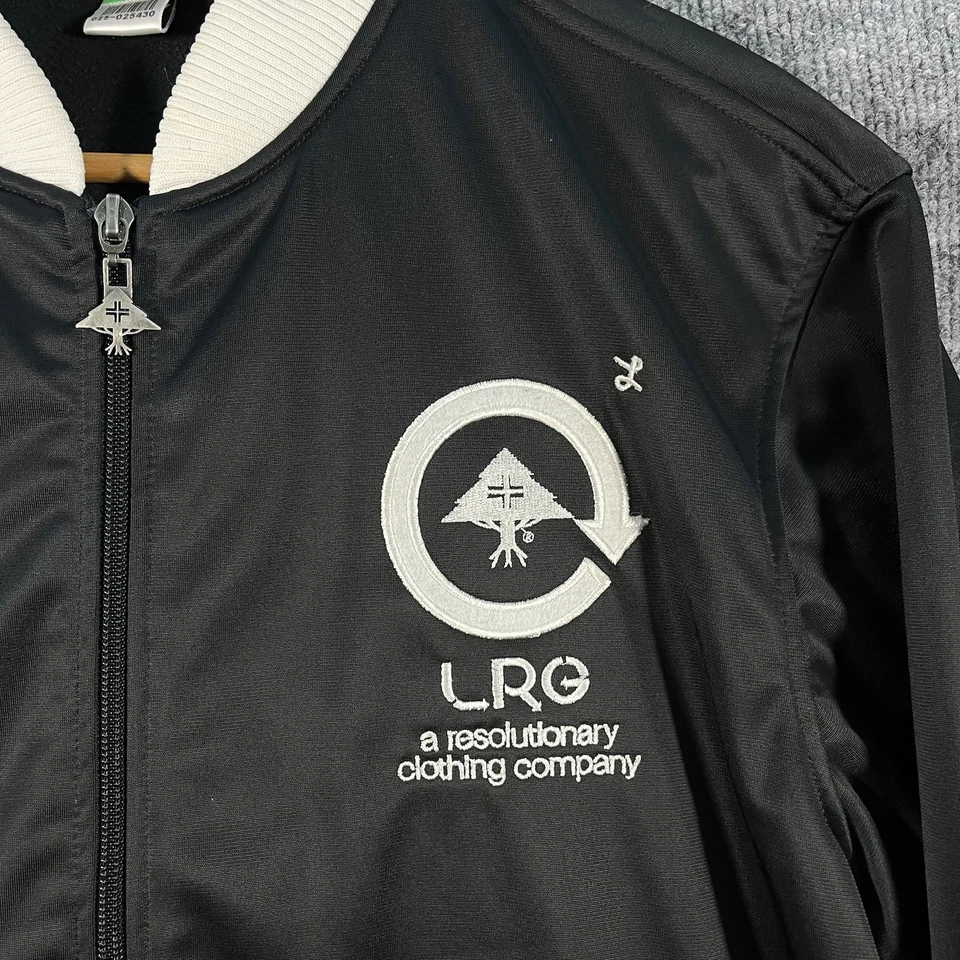 Vintage LRG Lifted Research Group Track Jacket Mens Medium Black Embroidered Y2K - Image 2 of 4