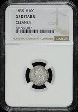 1835 Capped Bust Half Dime NGC XF Details Cleaned