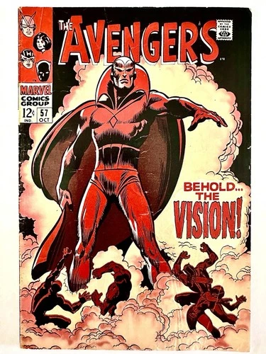Avengers #57, 🔑  Vision 1st Appearance 1968 Mid-grade- Roy Thomas, John Buscema