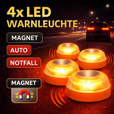 4x Blinkleuchte Rundumleuchte Warnleuchte 3Modi warnlicht LKW Magnet Leitkegel
