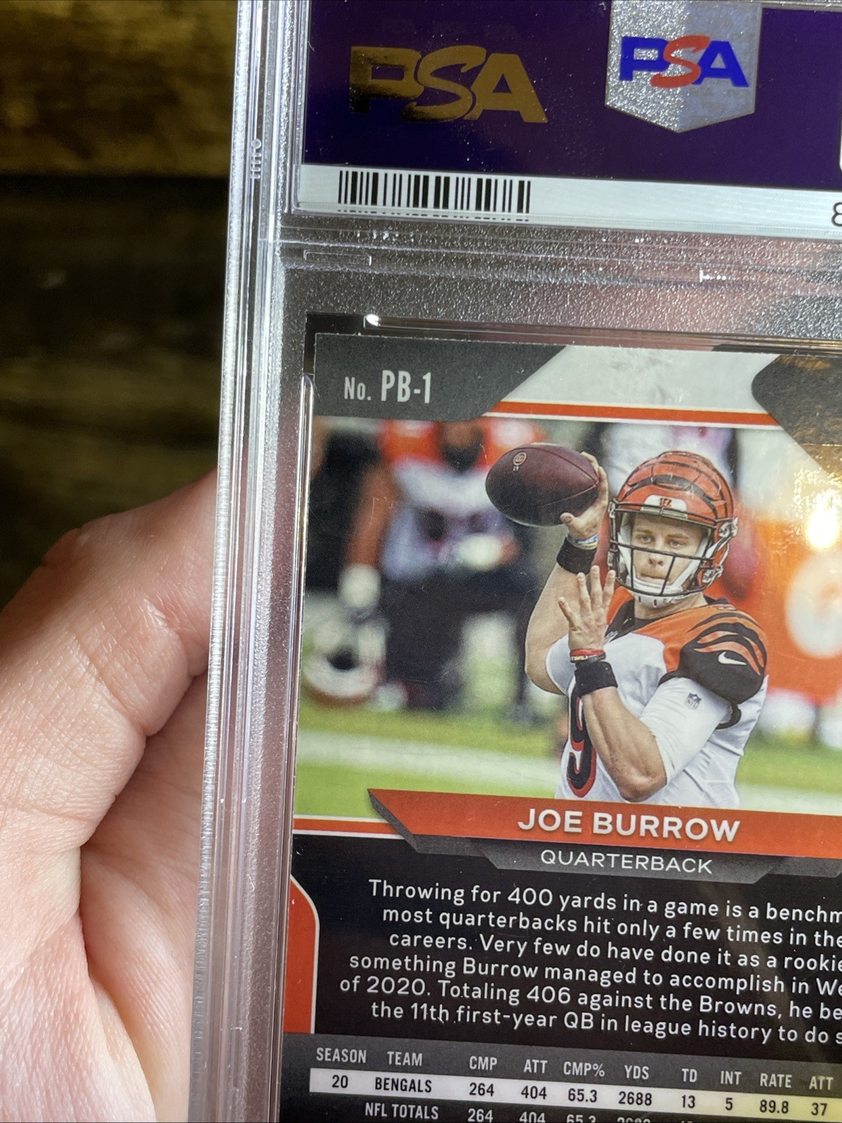 2020 Chronicles Joe Burrow Prizm Black Rookie PSA 9 #PB-1 view 11