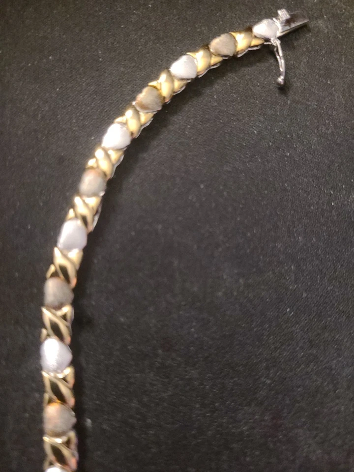 Sterling silver 925.Bracelet we're small hearts on it 7in 12grams - Image 4 of 4