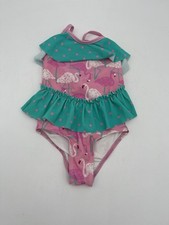Matilda Jane One Piece Flamingos & Polka Dots Bathing Suit Girl's Size 2