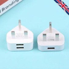 Universal UK Plug 3 Pin Wall Charger Adapter With 1/2 USB Ports Charging