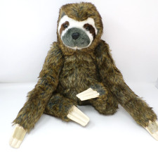 Melissa  Doug Sloth Plush Multicolor Long Fluffy Fur 18" Sitting