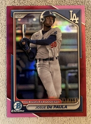 2024 Josue De Paula Bowman Chrome Fuchsia Refractor /199 BCP-12 Dodgers
