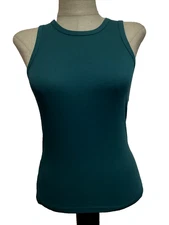 NO BOUNDARIES Dark Teal High Neck Stretch Rib Knit Tank Sz Jrs. 2XL*