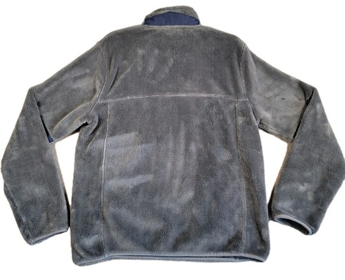 Vintage LL Bean Fleece Jacket Gray Blue Deep Pile Sherpa Sweater Med Item 505087 - Picture 3 of 8