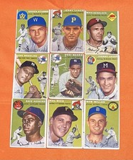 1954 Topps (9) Different Vintage Baseball Card Lot *CgC605*