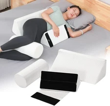 Fanwer Wedge Pillow for Side Sleeping, Adjustable Bed Large, White 