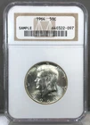 1964 U.S. 50c Kennedy Half Dollar NGC Sample Slab