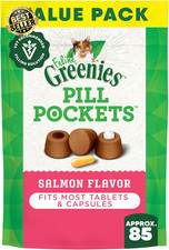 FELINE  PILL POCKETS for Cats Natural Soft Cat Treats, Salmon Flavor, 3 Oz. Pack