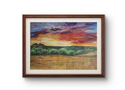 Contemporary Expressionist  Original Sunset Beauty  12x16  Canvas Paper