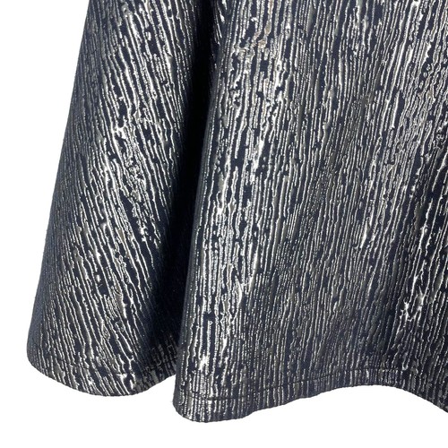 Night By SuiteBlanco Blue Metallic Silver Skater Mini Dress Women's Size Medium - Picture 8 of 10