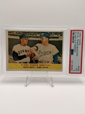 1958 Topps #436 Rival Fence Busters Willie Mays Duke Snider HOF PSA 3