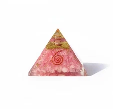 Rose Quartz Orgone Pyramid for Peace Unconditional Love Confidence & Protection