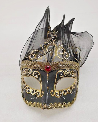 Hand Painted Venetian Masquerade Mask Made in Italy Plaster Wall Art Costume
